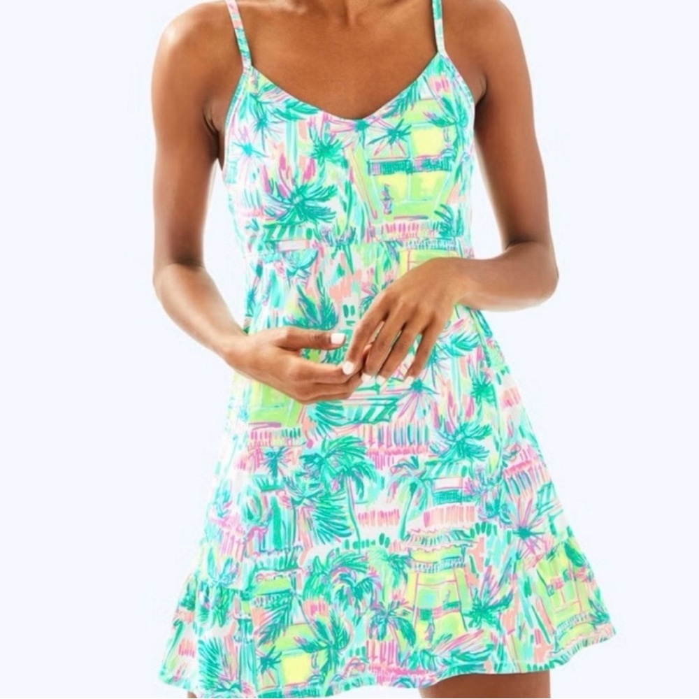 Lilly Pulitzer Tropical Palm Luxletic Dress S